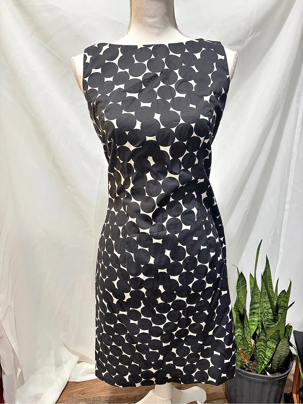 K Studio Collection Women's Polka Dot Midi Dress Size 6 Like New